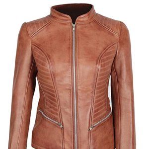 Roll over image to zoom in fjackets Brown Leather